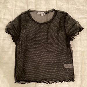 Black mesh top